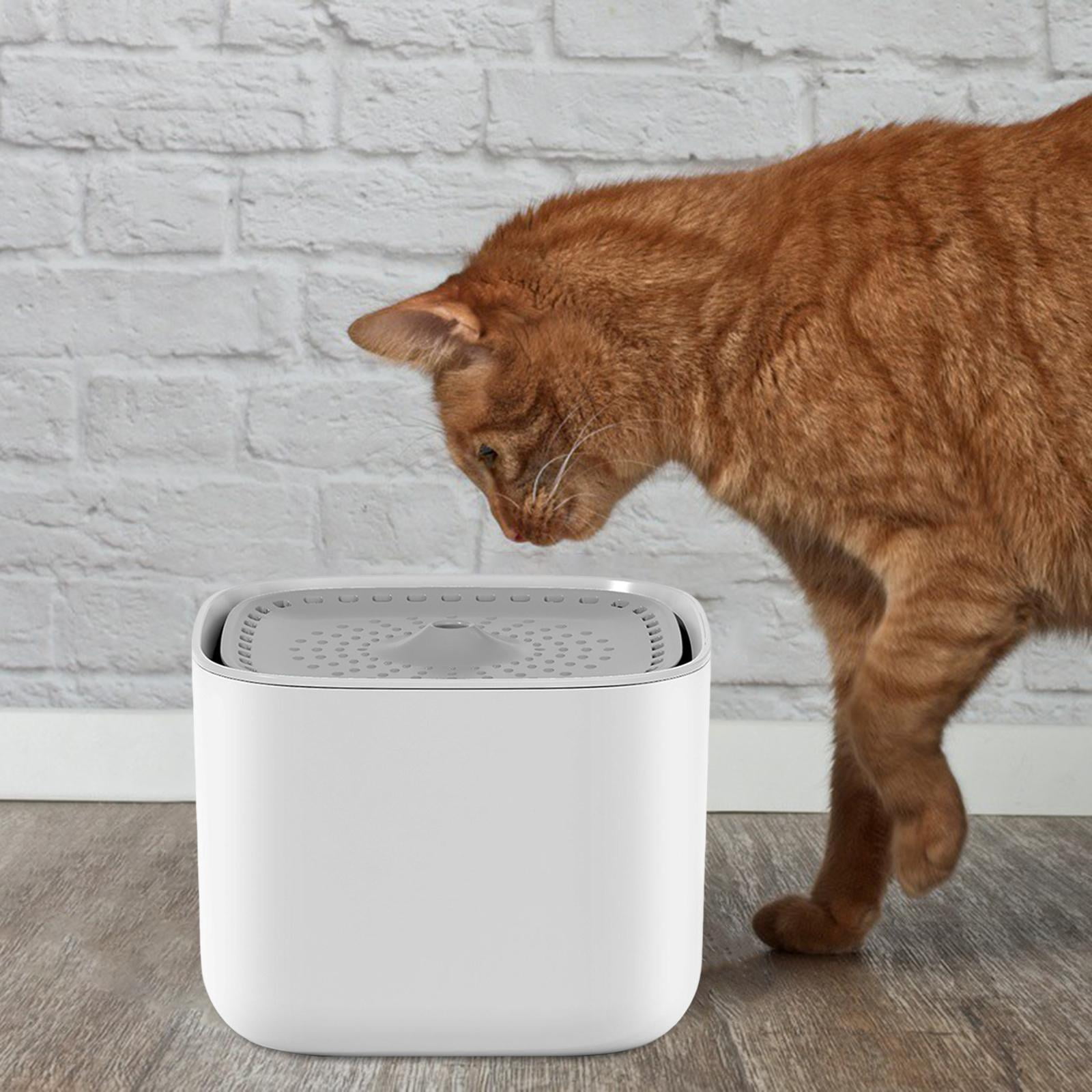 Fzaqwen Automatic Cat Water Fountain, Mute Portable Container Electric Feeder Dispenser White