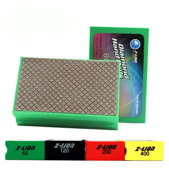 Z-LION Electroplated Diamond Hand Polishing Pads 60 Grit Glass Grinding Pad Stone Marble Ceramic Hand DIY Tool