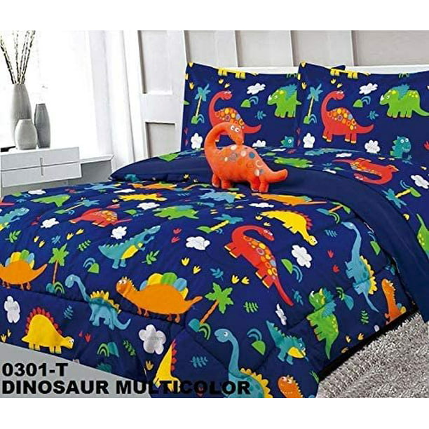 Twin Kids Boys Comforter Set Bed, Dinosaur Full Size Duvet Cover