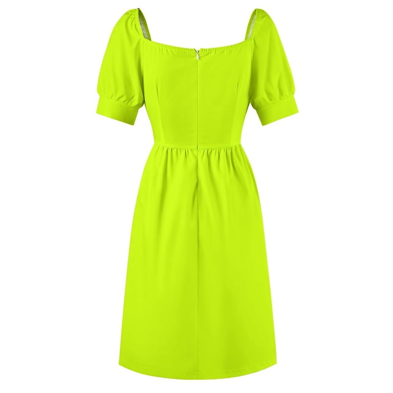 Bright green lime neon color Sleeveless Dress loose summer dress dresses  for special events evening dresses women Womens dresses - Walmart.com