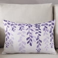 thumbnail image 3 of Purple Ombre Botanical Throw Pillow Covers, Watercolor Pastoral Leaf Farmhouse Soft Breathable Pillow Cases with Invisible Zipper for Sleeping, Body Pillowcases for Couch Bed Sofa Chair 24x36 Inches, 3 of 6