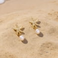 thumbnail image 4 of DESIGNICE Seashell Starfish Earrings Beach Jewelry for Women Pearl Drop Shell Earrings Ocean Beachy Fashion Accessories Womens Summer Outfits Tropical Vacation Outfits, 4 of 7