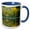 Blue/White, variant on 3drose, Maine. Reflections at Beaver Dam Pond in Acadia N.p., 11oz Two-tone Yellow Mug