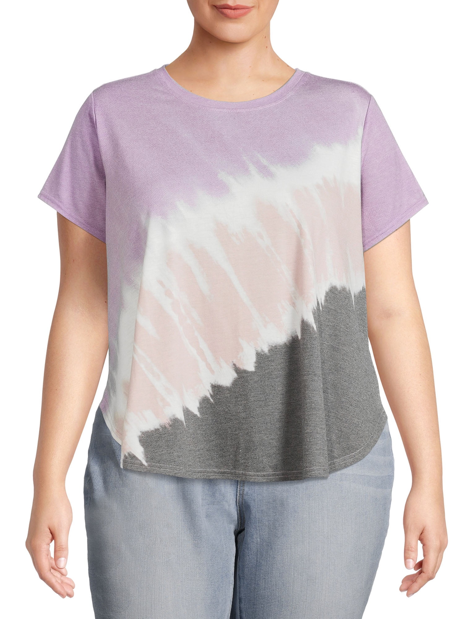 Terra & Sky Women's Plus Size Shirttail T-shirt, 2-Pack