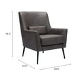 thumbnail image 6 of Ontario Accent Chair Vintage Black Accent Chair, Modern Style, Plush and durable faux leather fabric, Plywood, Indoor Living, 6 of 11