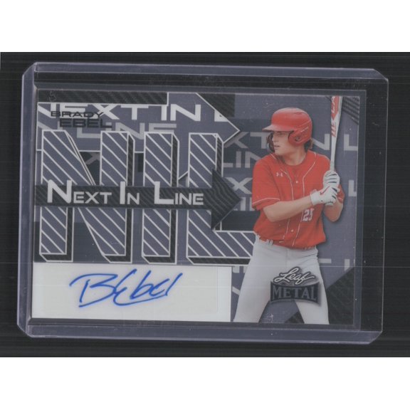 2025 Leaf Metal #NL-BE1 Brady Ebel Next In Line Auto /49 Brewers Baseball Card