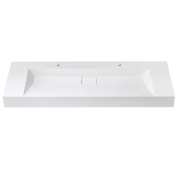 Vera 60 in. Rectangular White Composite Granite Stone Console Bathroom Sink