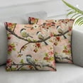 thumbnail image 3 of Acheng Red Chinoiserie Pillow Cover Set of 2 Spring Pink Floral Throw Pillow Covers Vintage Flower Outdoor Pillowcase Cushion Cover for Sofa Couch Home Bedroom Cherry Blossom Decor 20x20in, 3 of 7
