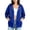 New Blue, variant on Women's Zip Up Hoodies Lightweight Soft Casual 3/4 Sleeve Full Zip Sweatshirt Jacket with Pockets
