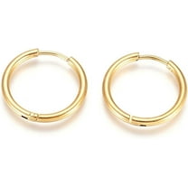 2Pairs 12 Gauge Golden 304 Stainless Steel Huggie Hoop Earring 20x2mm Small Huggie Hoop Earrings Tiny Hoops Earrings with 316 Stainless Steel Pin Jewelry and DIY Craft Material for Women Men