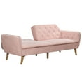 Novogratz Tallulah Memory Foam Futon, Convertible Couch, Pink Velvet