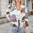 thumbnail image 3 of Jackets for Women Winter Coat Jackets Flannel Stand Collar Jacket(Cute Beach Animals,Size:S-4XL), 3 of 7