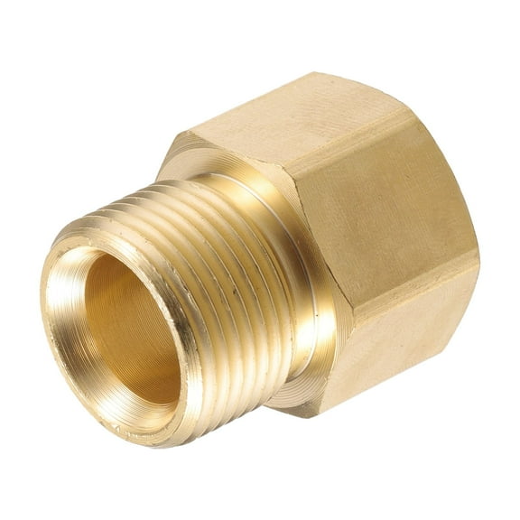 Unique Bargains Pressure Washer Connector Fitting M22x1.5 Male and Female Adapter Brass Screw Hose Connector Copper Tone