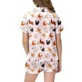 thumbnail image 3 of Hiijoy Toddler Girls Pajamas Rooster Print Short Sleeve Button Shirt and Shorts Sleepwear, 3 of 3