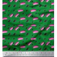 thumbnail image 1 of Soimoi Green Poly Georgette Fabric Brush Stroke Abstract Decor Fabric Printed Yard 42 Inch Wide, 1 of 3