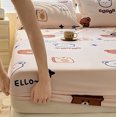 1pc Cartoon Style Fitted Sheet Printed Bed Cover Breathable Bed Linen
