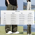 thumbnail image 3 of Mens Straight Leg Baggy Pants Multi-Pocket Elastic Waist Cargo Pants Casual Outdoors Army Green 2XL, 3 of 8