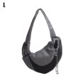 thumbnail image 1 of Billuyoard Bolsa para mascotas de tela neta Hombro para mascotas Bolsa de transporte al aire libre Portador de animales ajustable Suministros para perros negro L Billuyoard PT000207-09, 1 of 6
