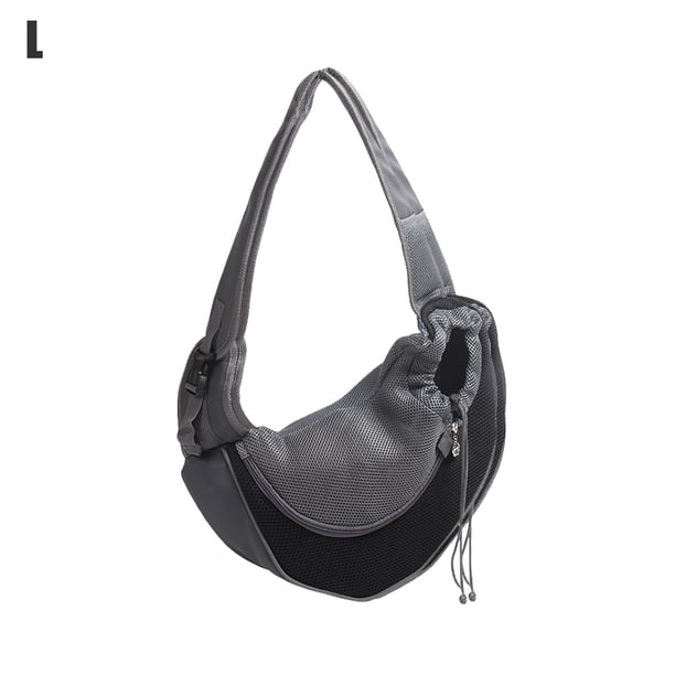 Billuyoard Bolsa para mascotas de tela neta Hombro para mascotas Bolsa de transporte al aire libre Portador de animales ajustable Suministros para perros negro L Billuyoard PT000207-09