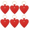 thumbnail image 1 of Llavero de Cuero en Forma de Corazón Uxcell con Anillos para Llaves, Soporte para Llavero para Regalos de Boda, Rojo, 6 Pcs, 1 of 6