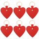 thumbnail image 1 of Llaveros de cuero en forma de corazón Uxcell, llaveros de cuero con anillos para llaves, soporte para llaveros para regalos de boda, paquete de 6 en rojo, 1 of 6