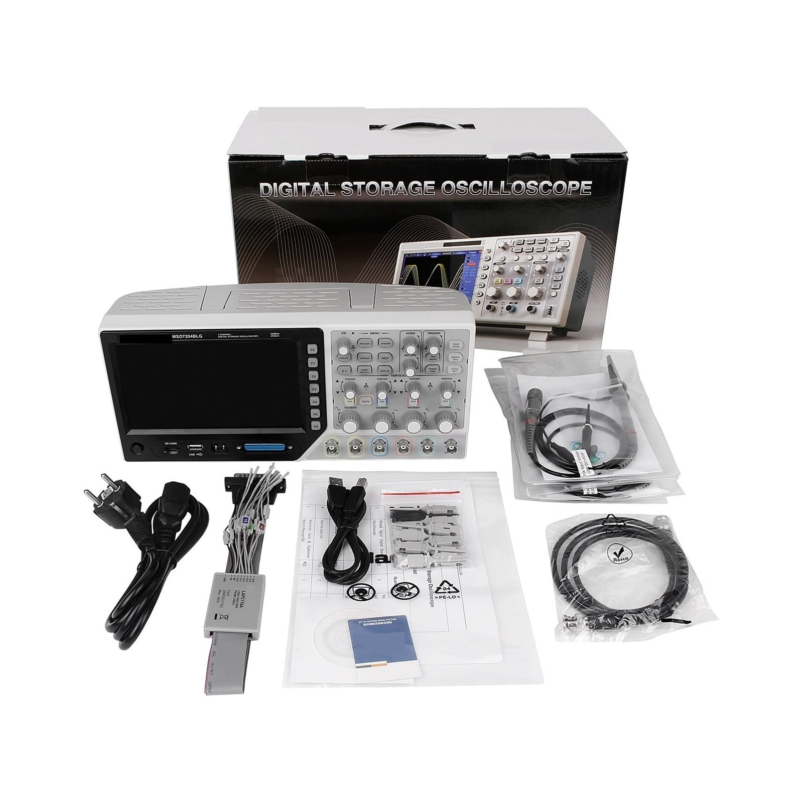 4 Channel Digital Oscilloscope 8 Channel Logic Analyzer 25MHz Arb. Waveform Generator 2Gsa/s 32K 3 In 1 200MHz ,Professional Designed