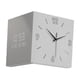 thumbnail image 2 of Reloj de pared de esquina, fácil instalación, luz nocturna silenciosa para el hogar, la oficina y la cocina. Gris claro, 2 of 9