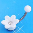 thumbnail image 4 of Joyería piercing del cuerpo del acero inoxidable de la barra del anillo del ombligo del vientre de la flor de moda, 4 of 8
