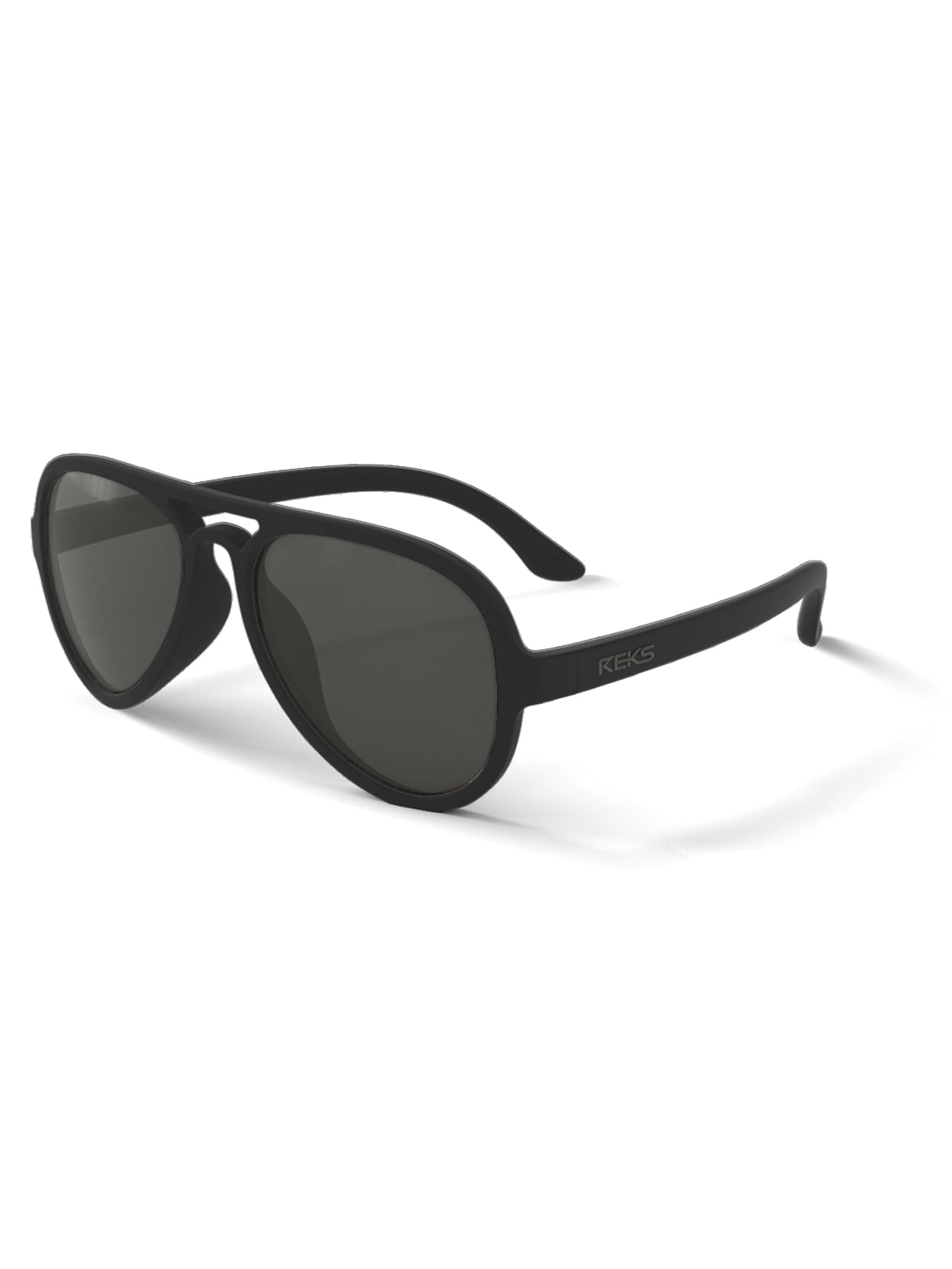 Reks Optics Aviator Golf Sunglasses, Matte Black Frame/Smoke Lens