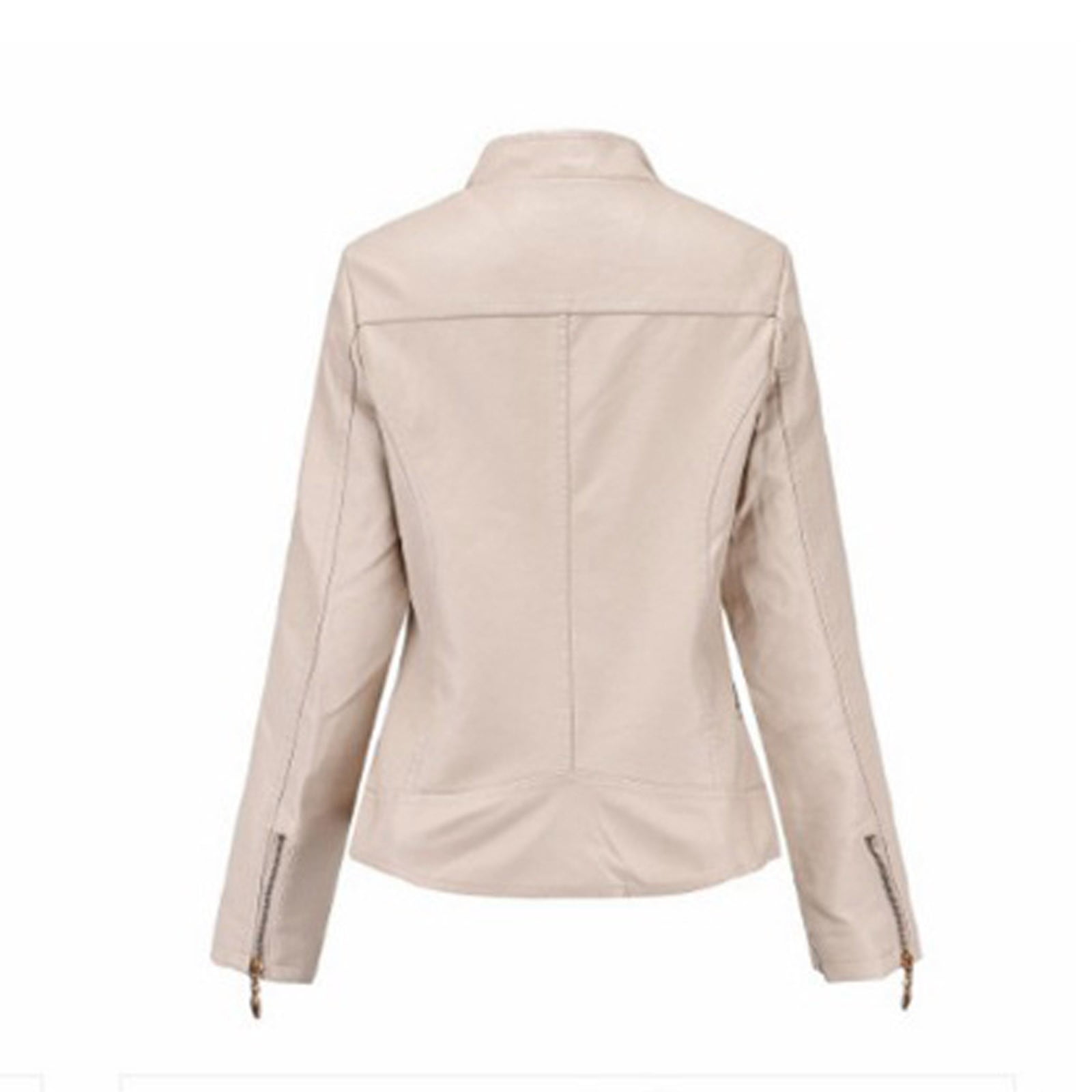 Ofreoo Women's Leather Standing Collar Slim Fitting Zipper Motorcycle Jacket Leather Jacket Fall Clothes for Women 2024 Deal for Days Holiday Decor