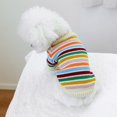 thumbnail image 6 of Harikaji Dog Knitted Sweater, Heart Dinosaur checkered Pattern Puppy Sweater Warm Soft Pet Holiday Clothes for Small Cats and Dogs Rainbow Stripes L, 6 of 7