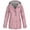 Pink-A, variant on Womens Hooded Raincoat Light Fitted Plus Size Waterproof Dressy Zip up Rain Jacket Windbreaker with Pockets