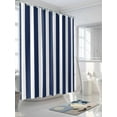 thumbnail image 3 of Fsddascl Navy Blue Striped Shower Curtain Set - Small 36" x 72" Bathtub Curtain with 12 Hooks, Modern Farmhouse Blue White Stripes Waterproof Fabric Stall Shower Curtains for Bathroom/Bathtub, 3 of 6