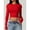 Red, variant on AEXTO Women's Solid Round Neck Compression Sports Tee, Quick Drying Long Sleeve Crew Neck Crop T-shirt, Ladies Sportswear for Indoor Outdoor Wear, Valentine's Day Gift for Girl