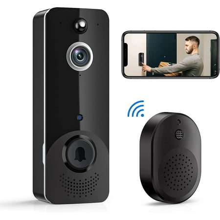 Luckwolf Wireless Doorbell Camera with Chime, Video Doorbell Security Camera with Batteries for Home