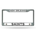 thumbnail image 1 of New Orleans Saints Chrome License Plate Frame, 1 of 2