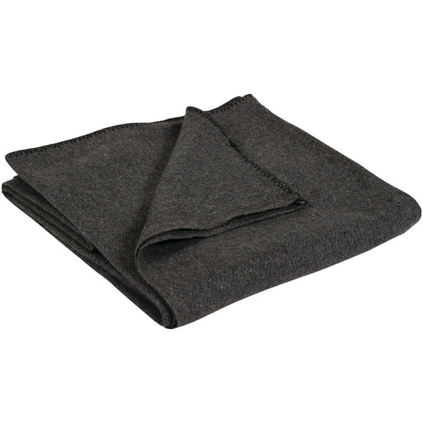 Wool Blanket, Gray, 60" x 80"