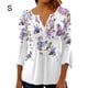 thumbnail image 3 of Camiseta de manga 3/4 Minnieouse túnica de verano lavable para mujer color Púrpura S, 3 of 5