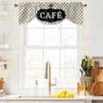 thumbnail image 4 of CAFE Tie Up Valances Curtain, Adjustable Kitchen Luxury Crown Black Stripes Beige Plaid Casual Retro Valances for Windows Decor, Rod Pocket Short Curtains Set for Bedroom/Bathroom, 60"x18", 4 of 9