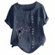 thumbnail image 4 of Gibobby Playera de Manga Corta con Cuello Redondo Mujeres Blouse Top Floral imprimir con estilo T camisas(Marina,CH), 4 of 4