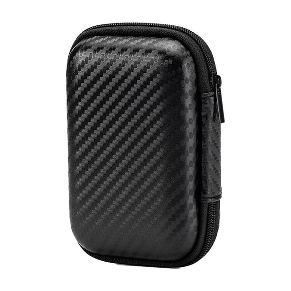 WeDecorBay Portable Digital Accessory Storage Bag Compact Earphone Organizer Shock Resistant Dividers Durable Zipper 1Pcs Small Item Storage Bag Travel Business Trips Black,Free Size
