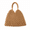 Light coffee color, variant on Handwoven Cotton Crochet Tote Bag Open-Weave Mesh Shoulder Purse with Traditional Loop Closure and Large Capacity Trapezoid Silhouette for Summer Beach Vacation and Daily Casual Travel