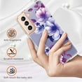 thumbnail image 2 of Allytech Galaxy S21 Plus Case, Flower Series Clear Crystal Rubber TPU Back Cover Anti-yellow Shockproof Heavy Duty Protection Antis-scratch Case Cover for Samsung Galaxy S21+ Plus, Purple Flower, 2 of 5
