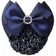 thumbnail image 1 of Blue Rhinestone Satin Bow Barrette - Hair Clip Bun Accessory Banmo, 1 of 3