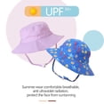 thumbnail image 4 of Hukapapa Sombrero para el sol para niños Sombrero de cubo transpirable Sombrero de juego de verano Gorra de playa Gorra de pescador ajustable para niños 2 piezas, 4 of 5
