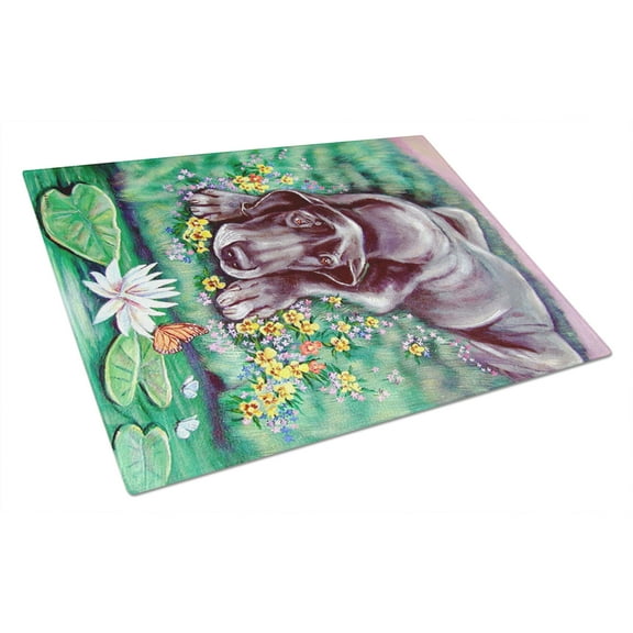 Caroline's Treasures Great Dane Glass Cutting Board Large