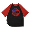 thumbnail image 2 of Chandails Snoarin Grande Taille pour Hommes Décontractés Mode Patchwork Col Rond Chandail à Enfiler T-Shirt Imprimé Manches Courtes Hauts Chandails du 4 Juillet pour Hommes en Liquidation, 2 of 6