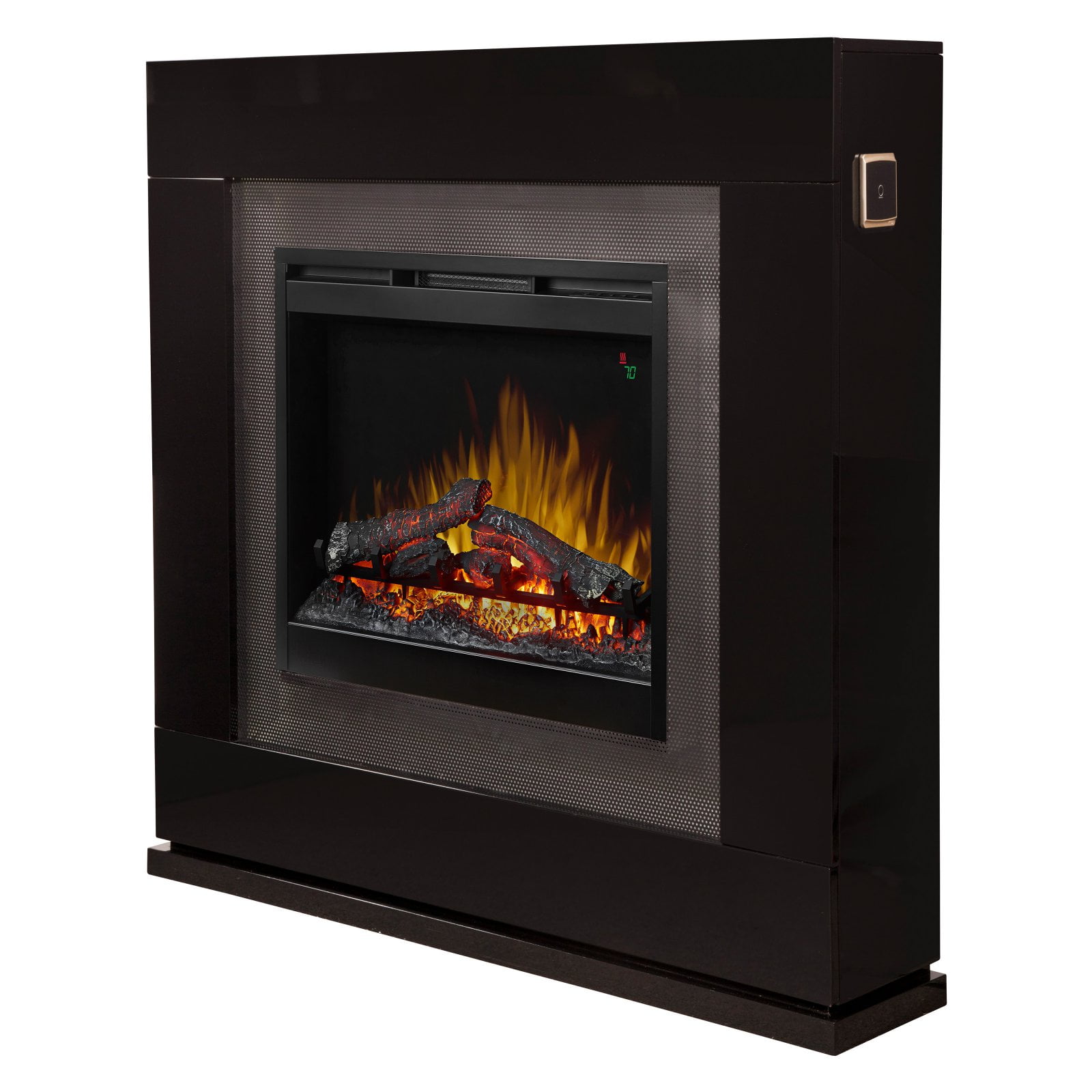 Dimplex Lukas Mantel Electric Fireplace With Logs, Black Gloss