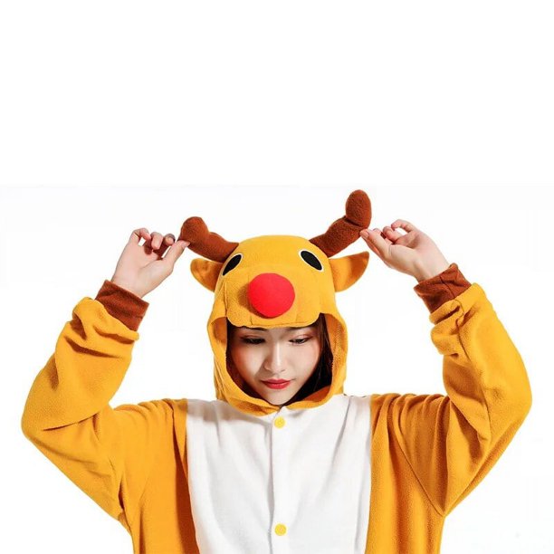Sanderala-Pijama de ciervo de Navidad para hombre y mujer, ropa de dormir bonita y acogedora, disfraces de cosplay de Sete