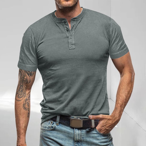 pstuiky Mangas cortas para hombre, Camisa casual de manga corta para hombre, estilo bolos vintage, estilo playero cubano, con botones, para verano camisas casuales para hombre xl